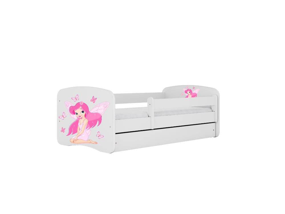 Cama 180 x 80 cm Kocot Kids com colchão BabyDreams Fairy Borboletas White
