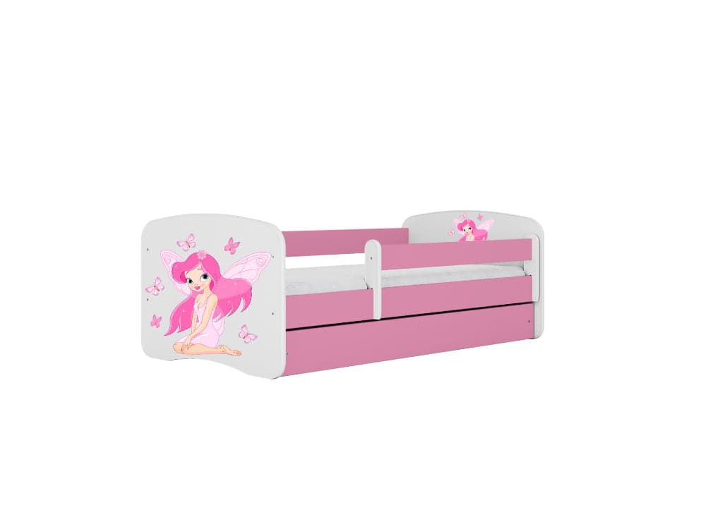 Cama 140 x 70 cm Kocot Kids com gaveta Babydreams Fairy Borboletas Pink