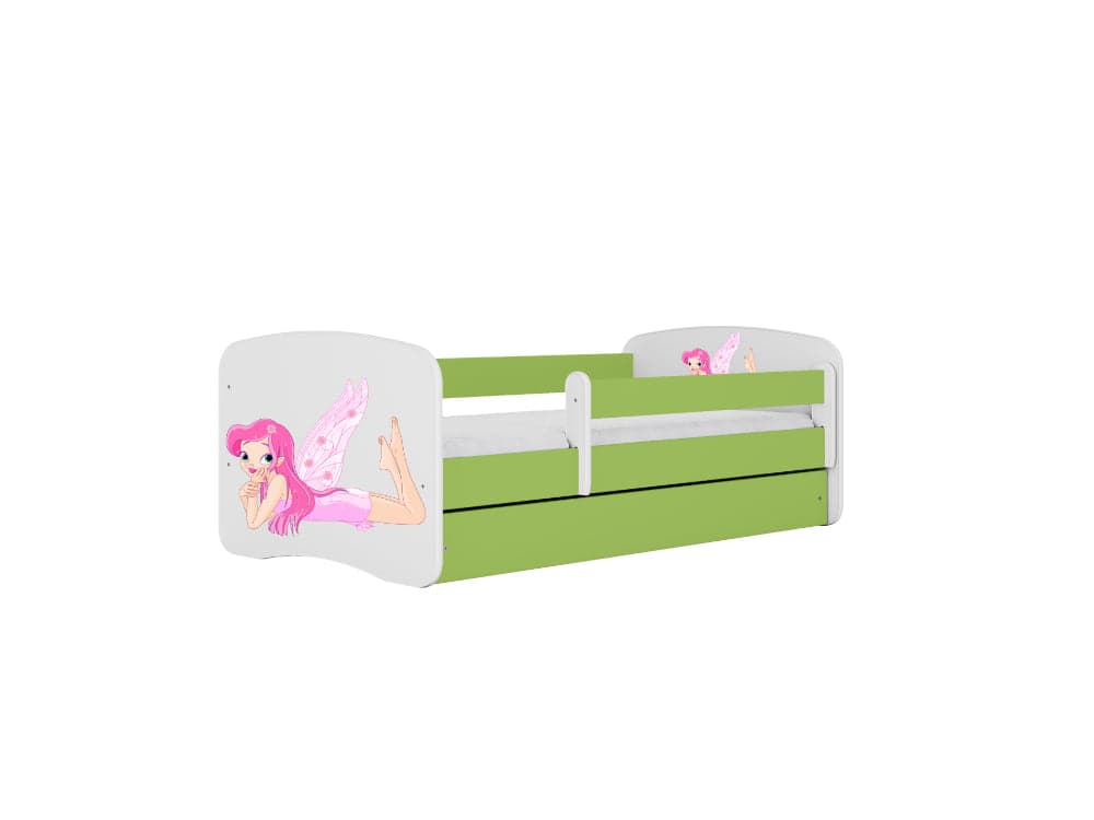 Cama 180 x 80 cm Kocot Kids com colchão BabyDreams Fairy com asas Green