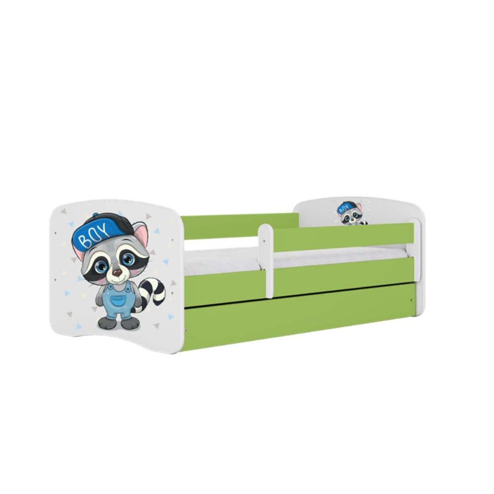 Cama 140 x 70 cm Kocot Kids BabyDreams Raccoon Green