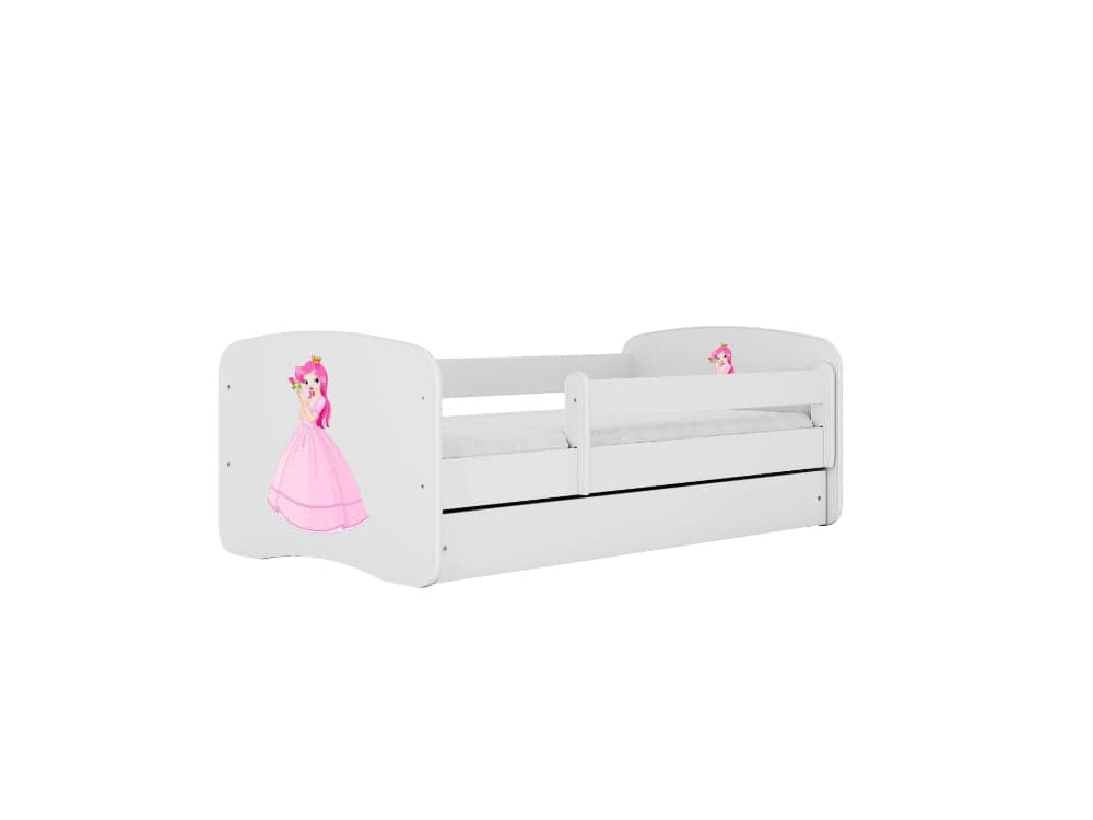 Cama 160 x 80 cm Kocot Kids com gaveta e colchão BabyDreams Princess White