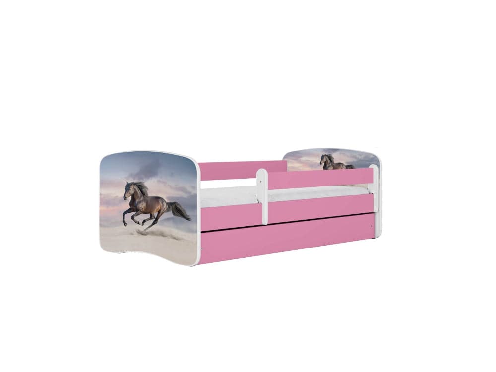 Cama 160 x 80 cm Kocot Kids com gaveta BabyDreams Galloping Horse Pink