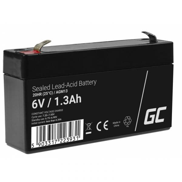 Green Cell Bateria AGM AGM13 6V 1.3Ah VRLA de Chumbo-Ácido