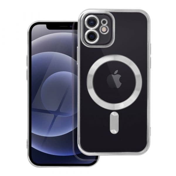 Electro Mag Cover Case Compatible With Magsafe para iphone 12 Silver