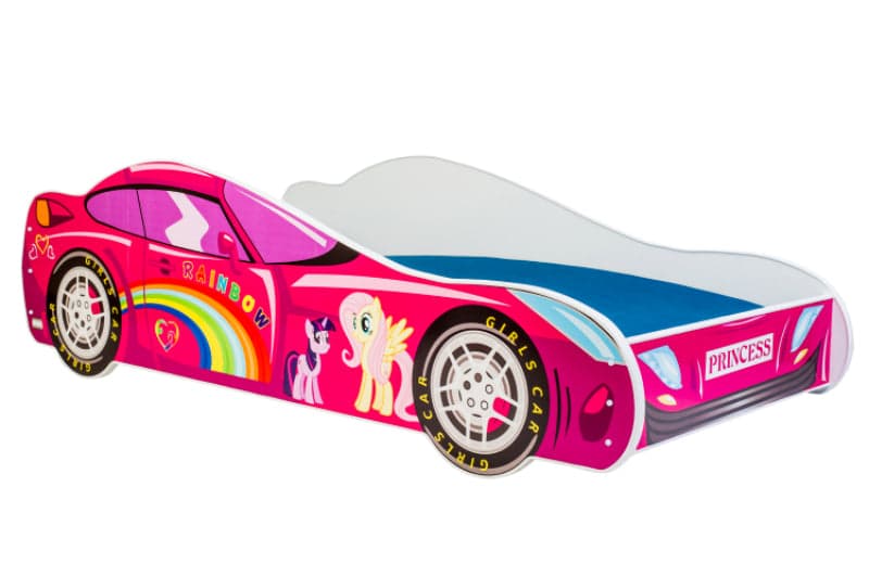 Cama de criança 160 x 80 cm com colchão e estrado incluídos Kobi Pink Car