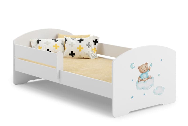 Cama de criança 160 x 80 colchão e estrado incluídos Kobi Luk Blue Bear
