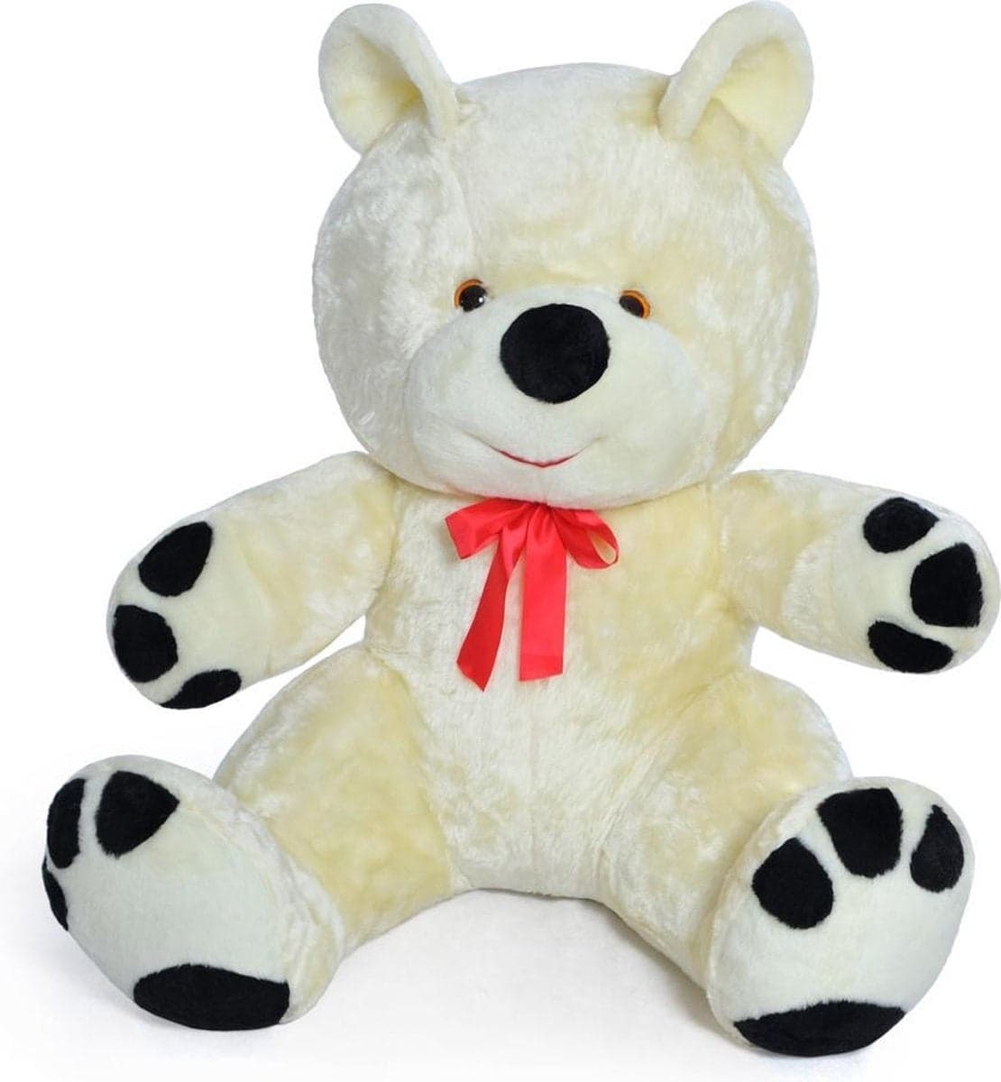 Urso de peluche XL 120 cm branco e preto