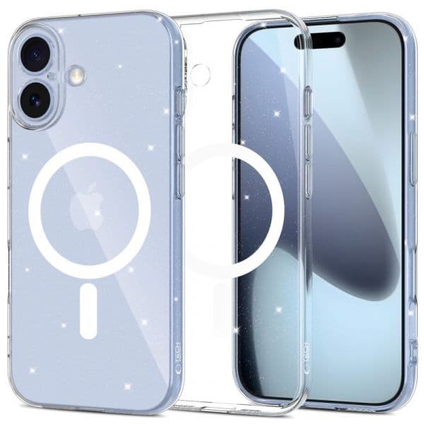 Capa para iPhone 17 Magsafe Flexair Clear Glitter