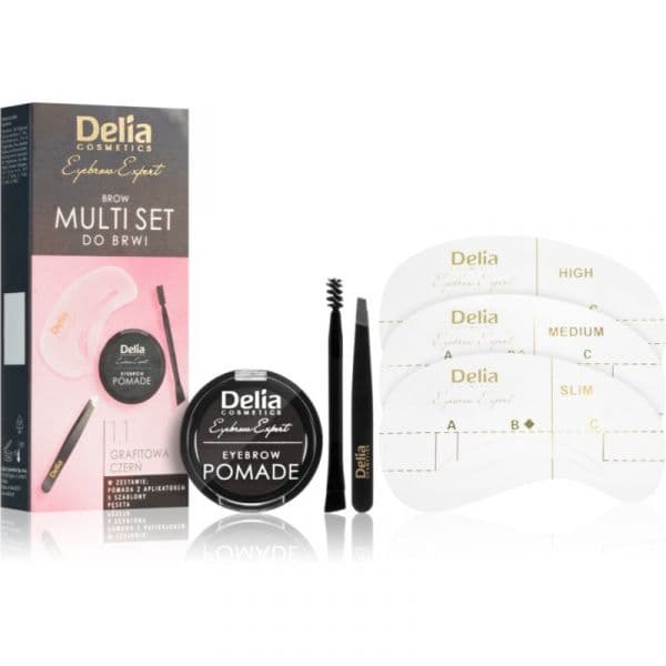 Delia Cosmetics Eyebrow Expert Zest Kit para Sobrancelhas Tom 1.1 Graphite Black 1 Unidade