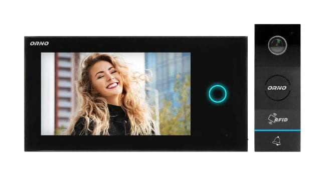 VIDEO PORTEIRO ORNO 7" APPOS RFID COM APP WIFI PRETO