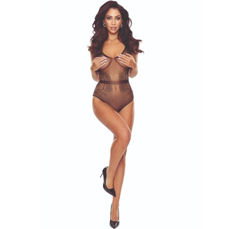 Passion Bs115 Black Grid Bodystocking - D-243968