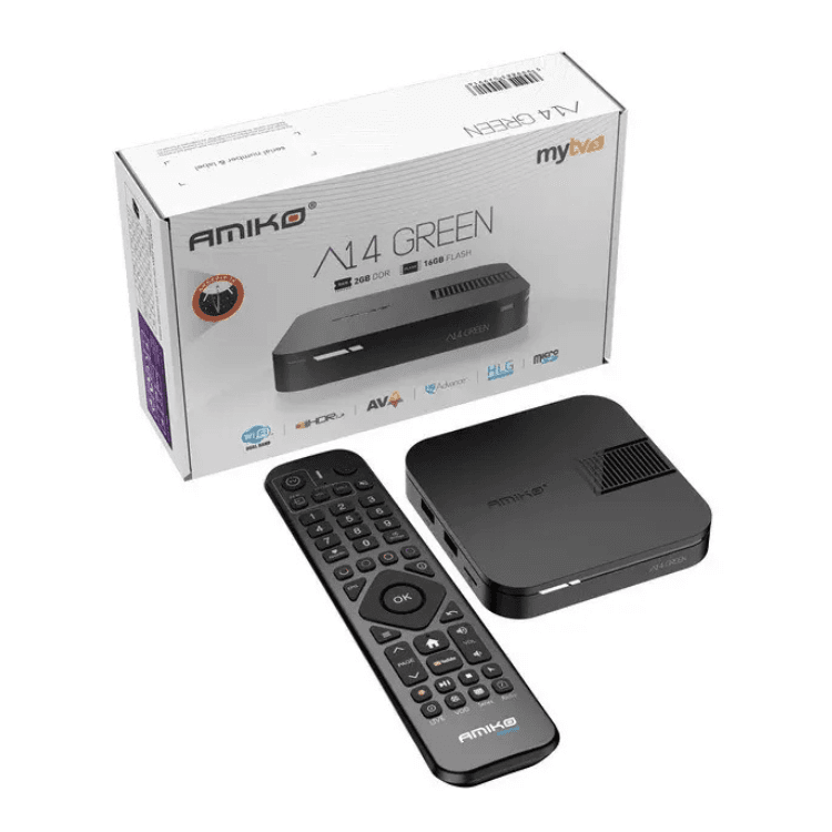 Box IPTV Amiko A14 Green Android 2GB/16GB MyTV Online 3 4K