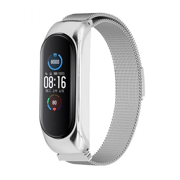 Bracelete Milanesa para Xiaomi Mi Band 7 Prateado