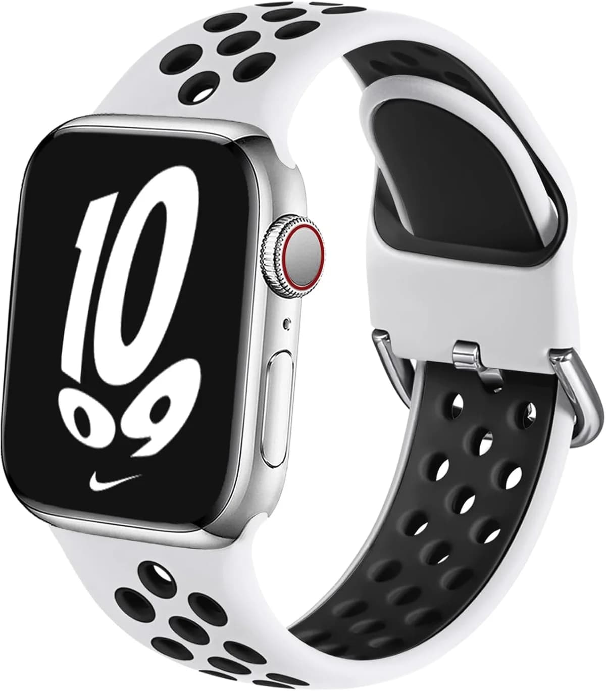 Sport Band Apple Watch (38/ 40/ 41 mm) Branco/ Preto