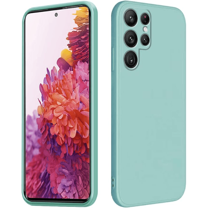 Capa Silicone Líquido Samsung S21 Ultra Verde Água