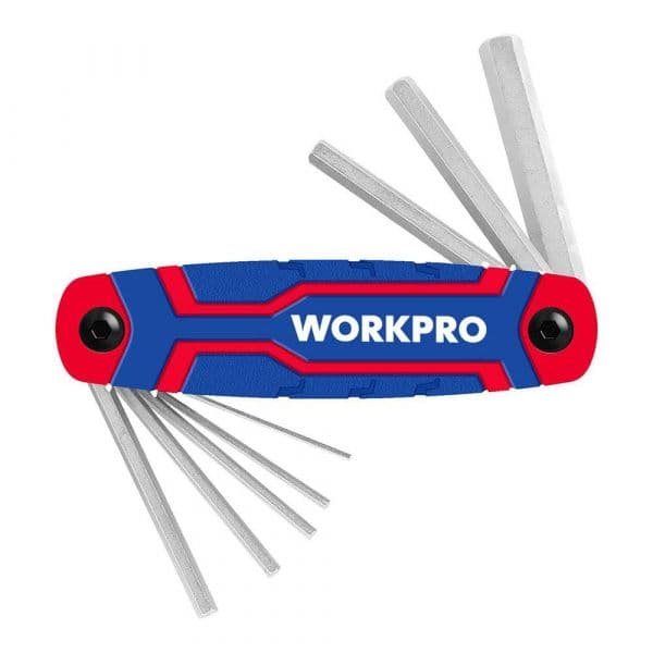 Workpro Conjunto de Chaves Allen Dobráveis Métricas 8 Peças