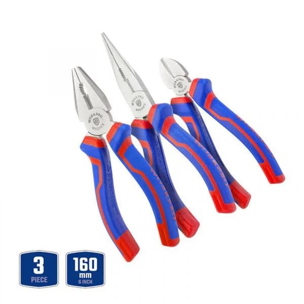 WORKPRO Conjunto de Alicates 3 Peças 160mm (6")