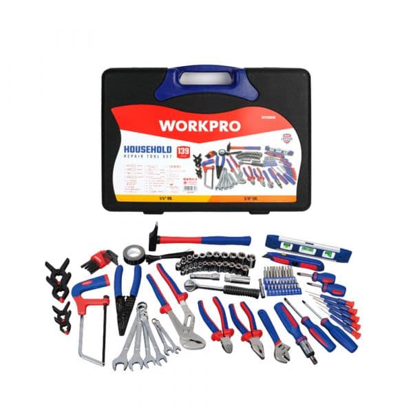 WORKPRO Conjunto Ferramentas 139 Peças Preto