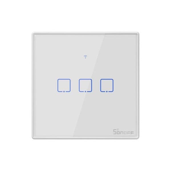 Sonoff Interruptor de Parede Táctil Triplo Wi-Fi - Sonoff T2EU3C-TX - T2EU3