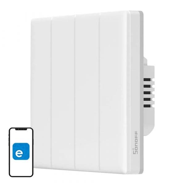 Sonoff Interruptor de Parede Inteligente Wi-Fi Touch Tatil TX T5 4C 4 Canais