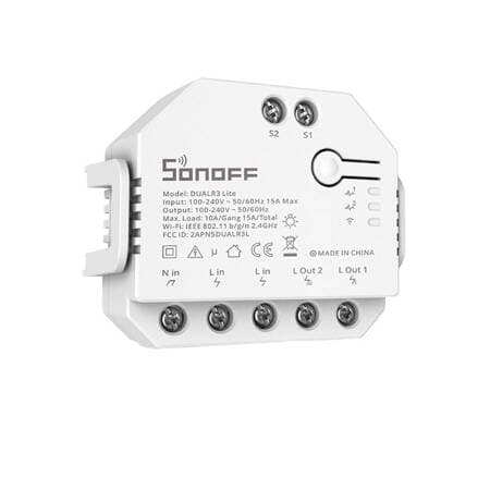 Sonoff Interruptor Inteligente Wi-fi de Relé Duplo C/ Controlo de Estores Elétricos Dual R3 Lite - DUALR3-LITE