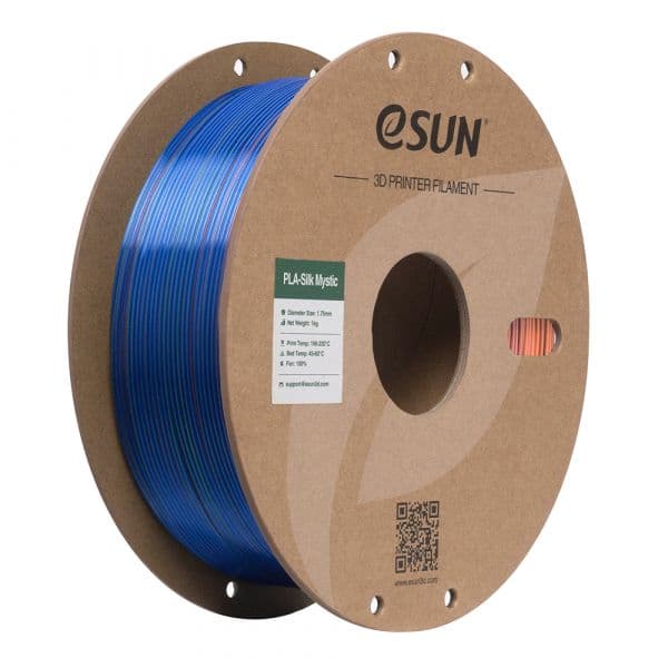 eSUN Filamento para Impressora 3D ePLA-Silk Mystic Tri-Cor 1.75mm 1Kg Azul/Laranja/Verde