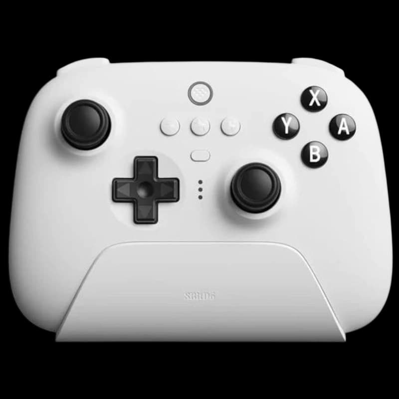 8Bitdo Ultimate Wireless 2.4GHz e Bluetooth para PC e Nintendo Switch Branco com Base de Carregamento