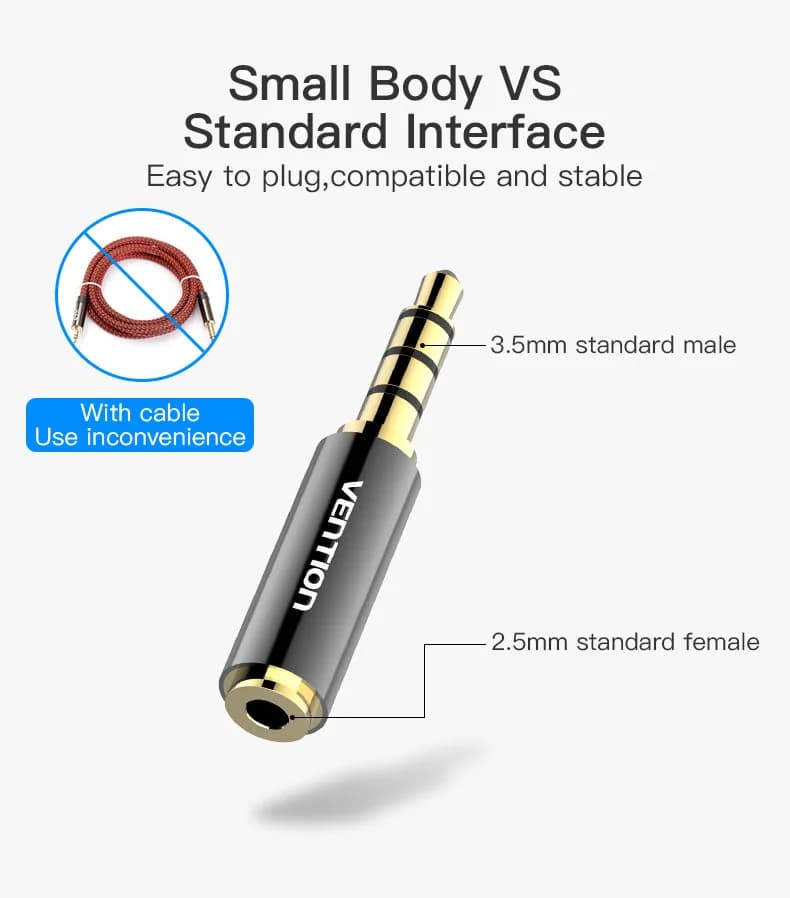 Vention Adaptador Jack 3,5mm para 2,5mm Fêmea - MS003993