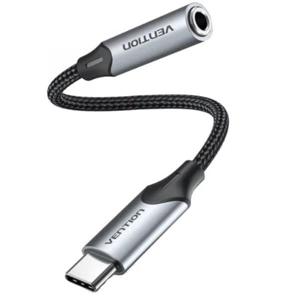 Vention Conversor Áudio BGMHF Jack 3.5 Fêmea para USB Tipo-C Macho 1m Cinzento