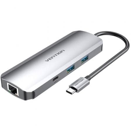 Vention Docking Station TOMHB USB-C para HDMI USB 3.0 RJ45 SD TF