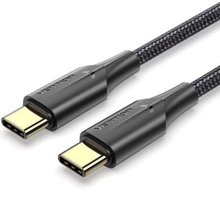 Vention Cabo USB 2.0 USB-C para USB-C 3A/60W 3m Preto Trançado com LED