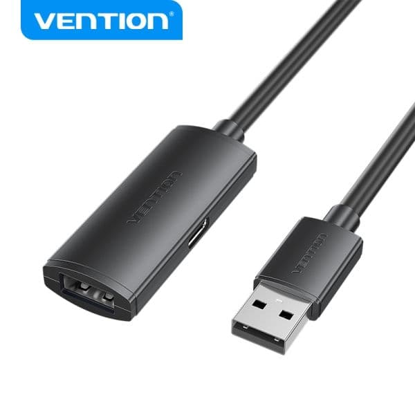 Vention CBKBJ Cabo Extensão Ativa USB 2.0 Macho-Fêmea 480Mbps 5 Metros Preto