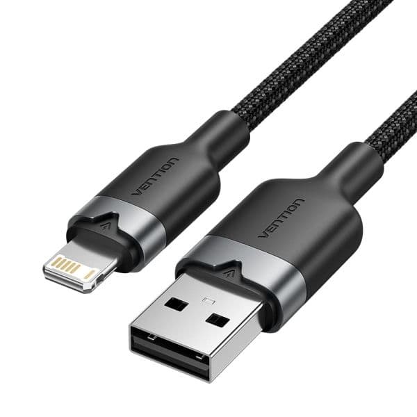 Vention LANBF Cabo USB-A para Lightning Macho-Macho 480Mbps 2.4A 1m Preto Trenzado