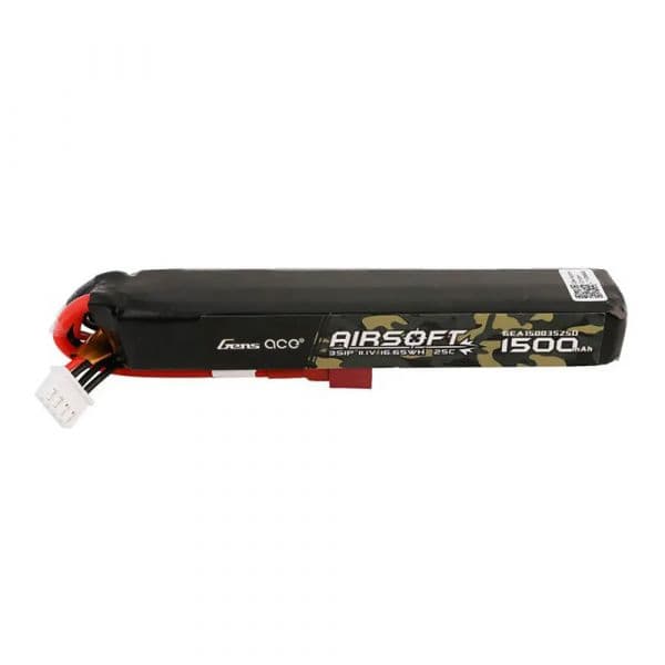Gens Ace Bateria Airsoft Lipo 25C 1500mAh 3S1P 11.1V com T Plug