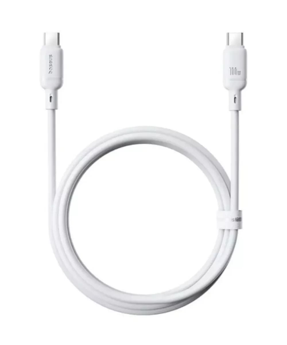 Cabo Silky Series Carregamento Rápido Type-C para Type-C 100W 1m Branco