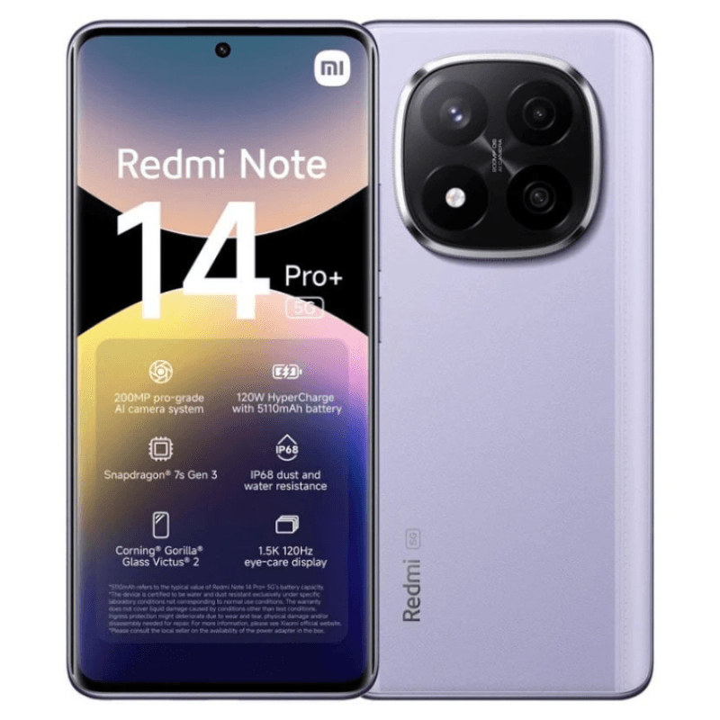 Xiaomi Redmi Note 14 Pro+ (Plus) 5G 6.67" Dual SIM 12GB/512GB Lavender Purple