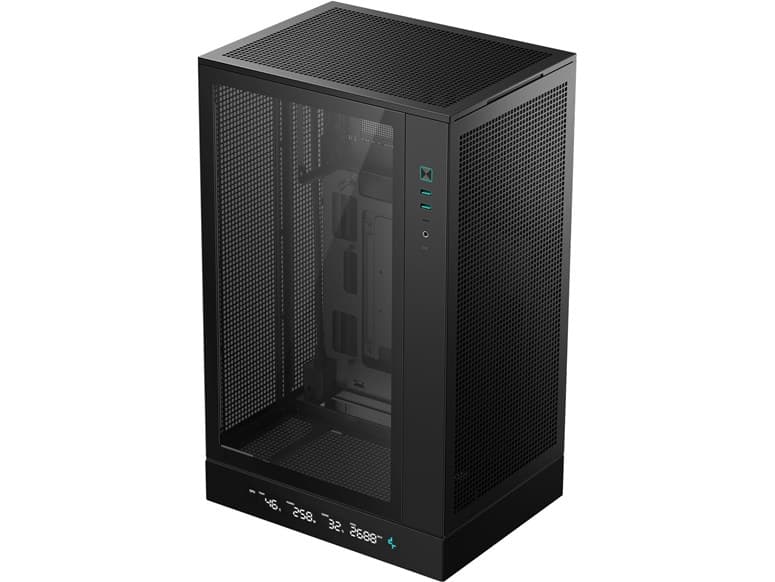DeepCool CH270 Digital Caixa Micro-ATX Vidro Temperado e Malha USB-C Preta