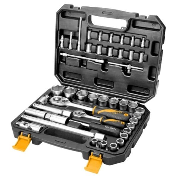 Tolsen Jogo Chaves Caixa Industrial 1/4 e 1/2 - 45PCS - 15142