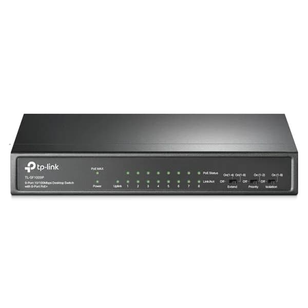 TP-Link Switch 9 Portas 10/100Mbps 8x PoE+ - TL-SF1009P