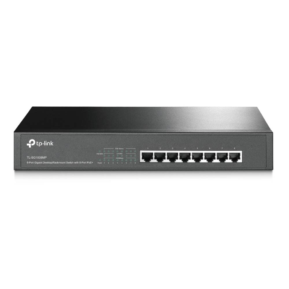Tp-link 8-Port Gigabit Poe+ Switch, 8 Gigabit RJ45 Ports, 802.3at/af, 126W Poe Power, 1U 13-inch Rack-mountable Steel Case - 473559