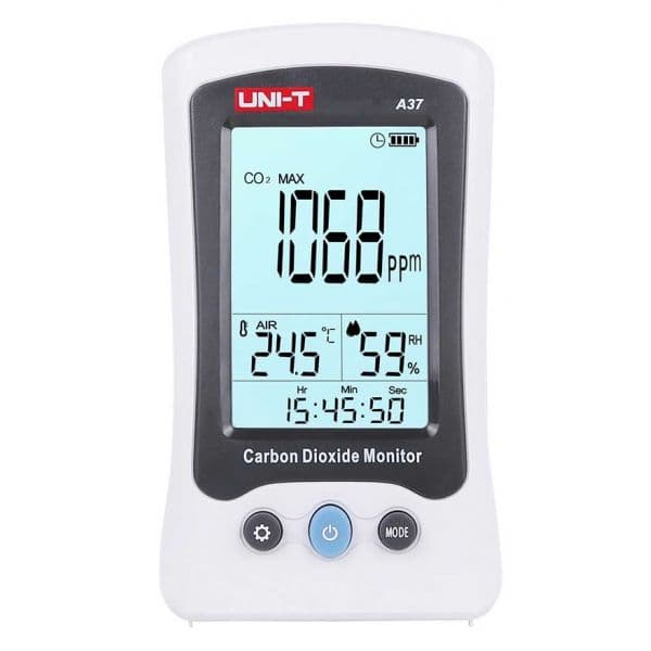 Medidor de CO2, temperatura e humidade - 5000 ppm - bateria