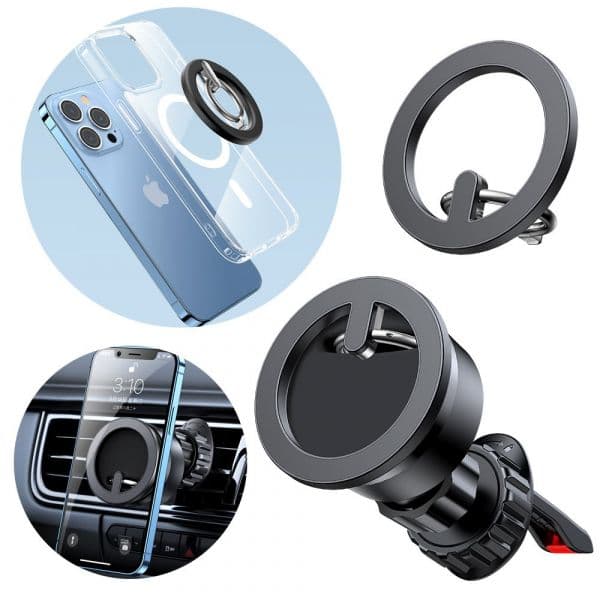 Joyroom Kit Multifunctional Magnetic Car Holder Ring Phone Support Black (Jr-Zs294)