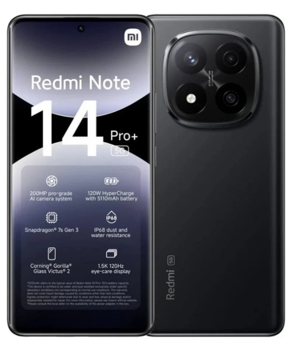 Xiaomi Redmi Note 14 Pro+ (Plus) 5G 6.67" Dual SIM 8GB/256GB Midnight Black