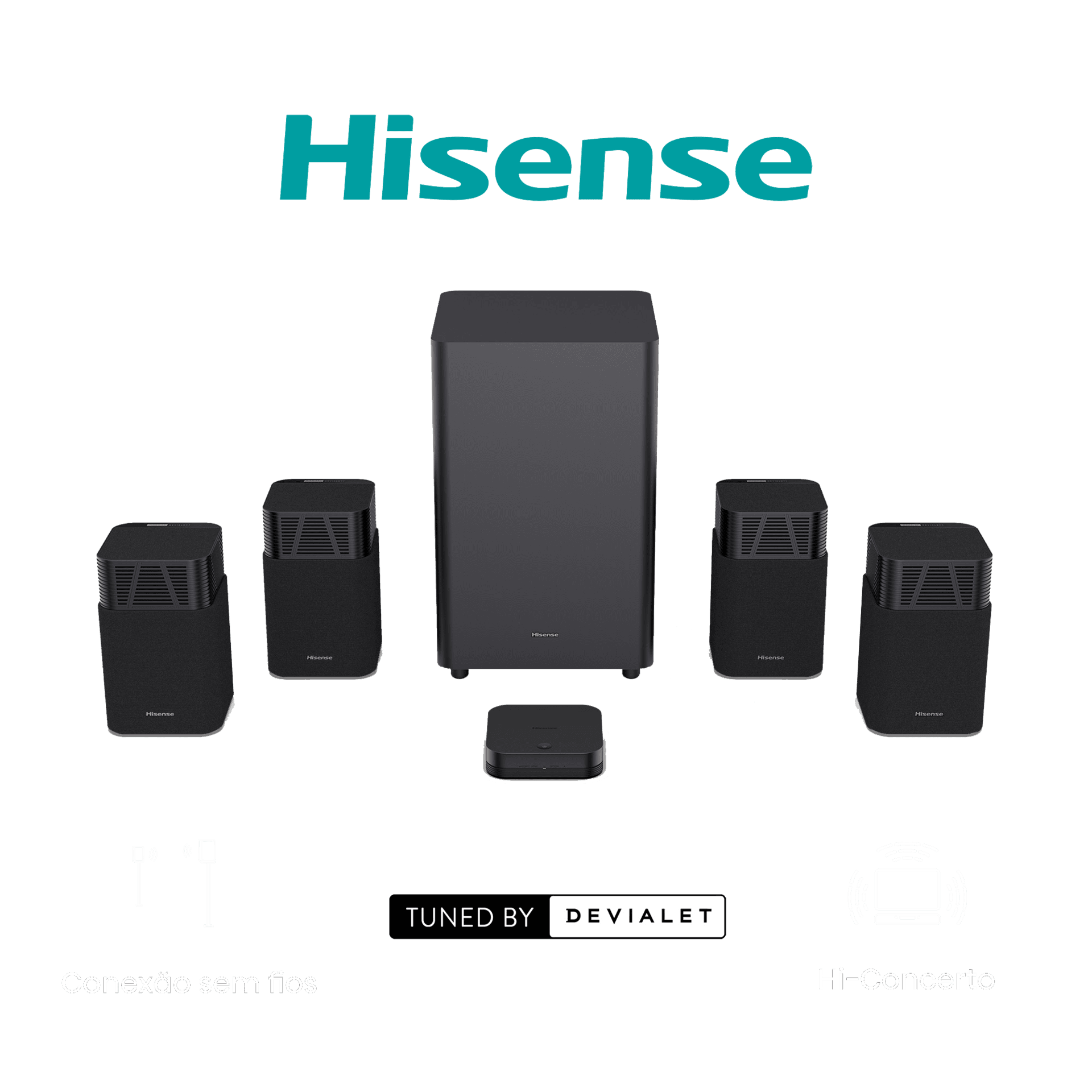Colunas Hisense Flex ht Saturn | 720W, 4.1.2, Dolby Atmos