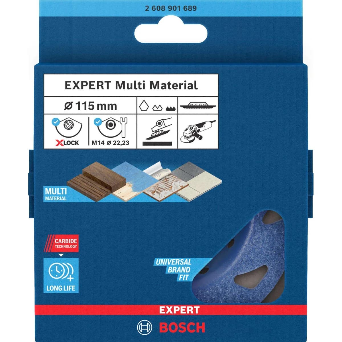 Disco em carboneto EXPERT Multi Material fina, inclinada, X-LOCK, 115mm, 22,23mm refª 2608901689 BOSCH - 2608901689 - Ferramentaspro.pt