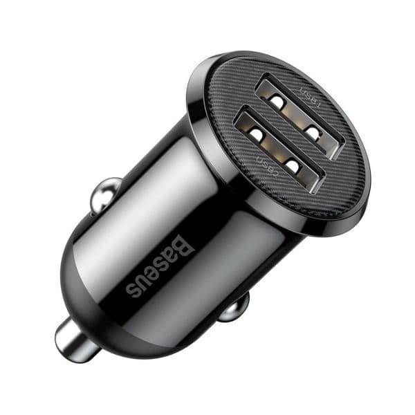 Baseus Carregador Isqueiro Grain Pro 2 USB 4.8A Black