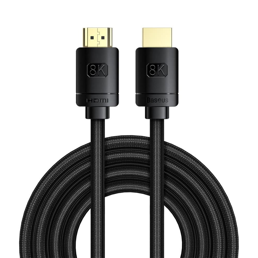 Baseus Cabo 2.1 Cable 8K 60 Hz 48 Gbps 4K 120 Hz 2K 144 Hz 3D Earc Qms Dynamic Hdr Vrr Allm 3m Black