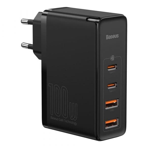 Baseus Carregador Rápido Baseus 2xusb e Usb-c 100w Eu - CCGAN2P-L01