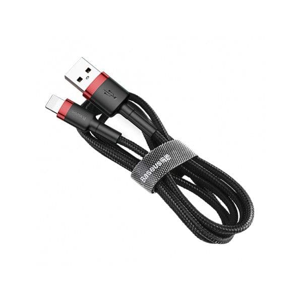 Baseus Cabo Cafule Durable Nylon Braided Wire usb / Lightning QC3.0 1.5A 2M Black-red (CALKLF-C19)