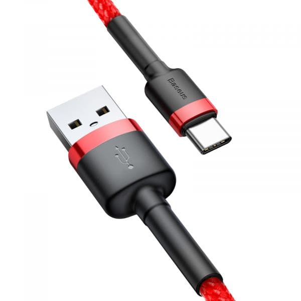 Baseus Cabo usb para usb Tipo C Carga Sincronização Carga Rapida 50cm Vermelho - DATA-CAFUL-RD-USBC